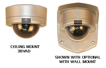 varifocal armor dome camera with wall and ceiling mount