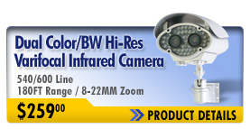Dual Color/BW Hi-Res Varifocal Infrared Camera
